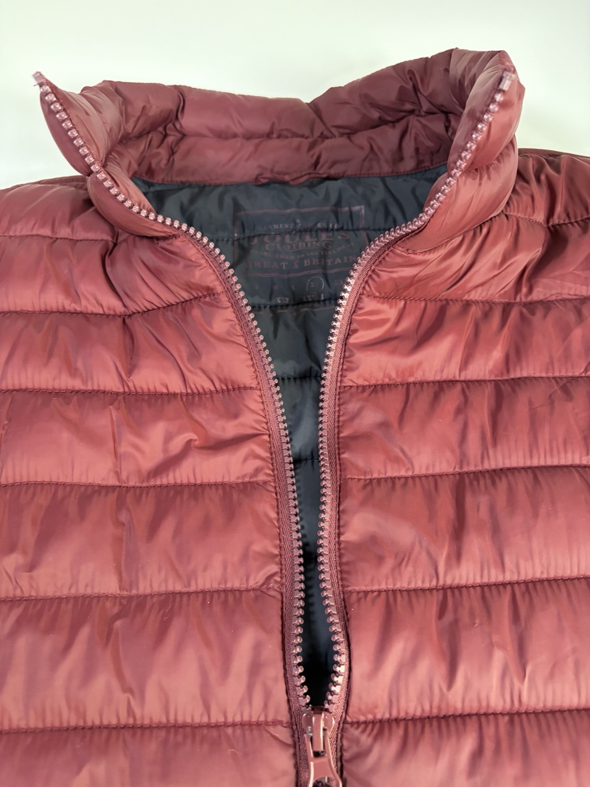 Joules Mens Puffer Gilet Jacket Burgundy Size XL, Hiking,walking, Quilted Warm.