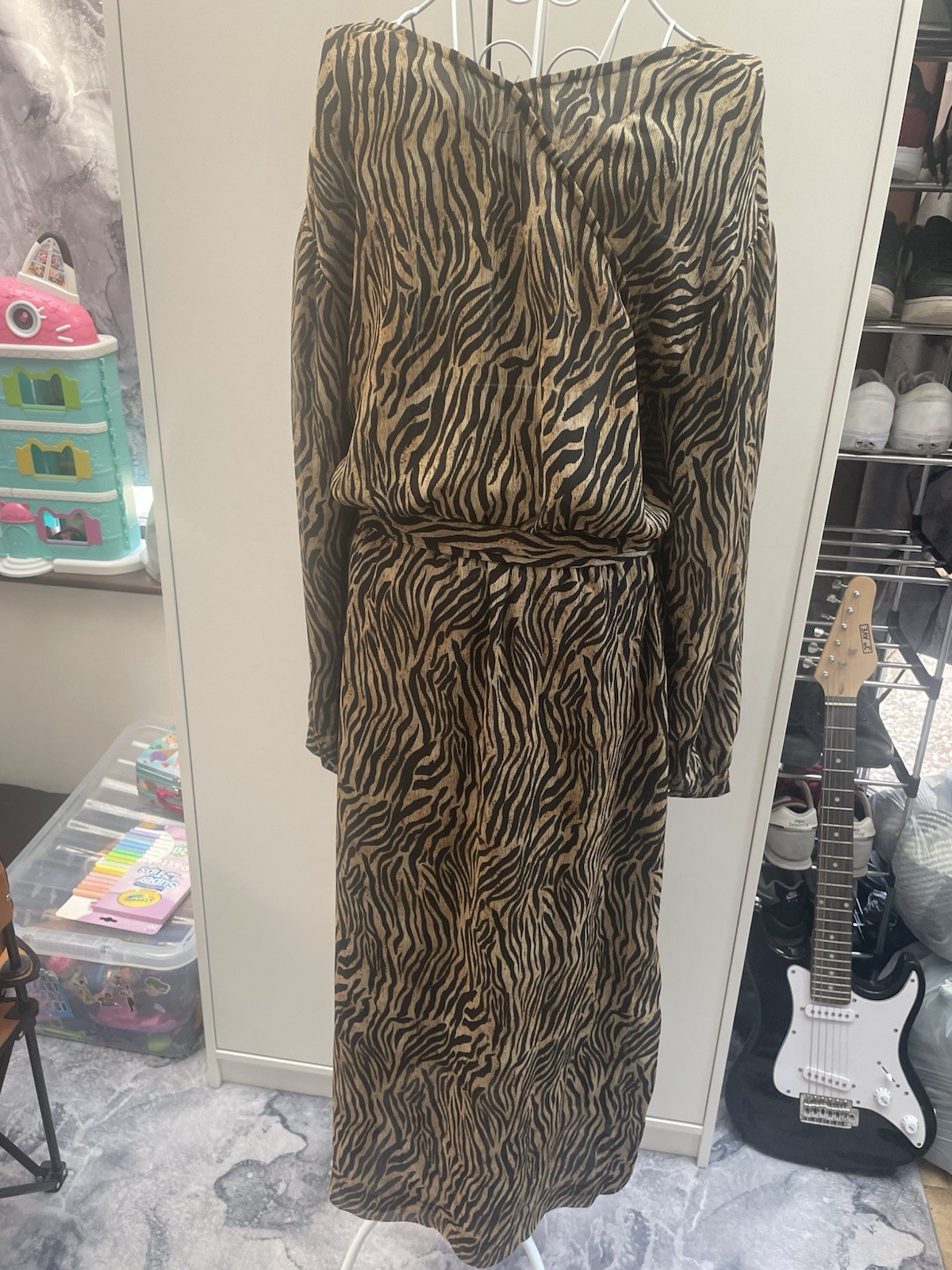Nanushka Oasis Tiger Print Wrap Midi Dress Size S SS18 Animal BNWT Made Hungary