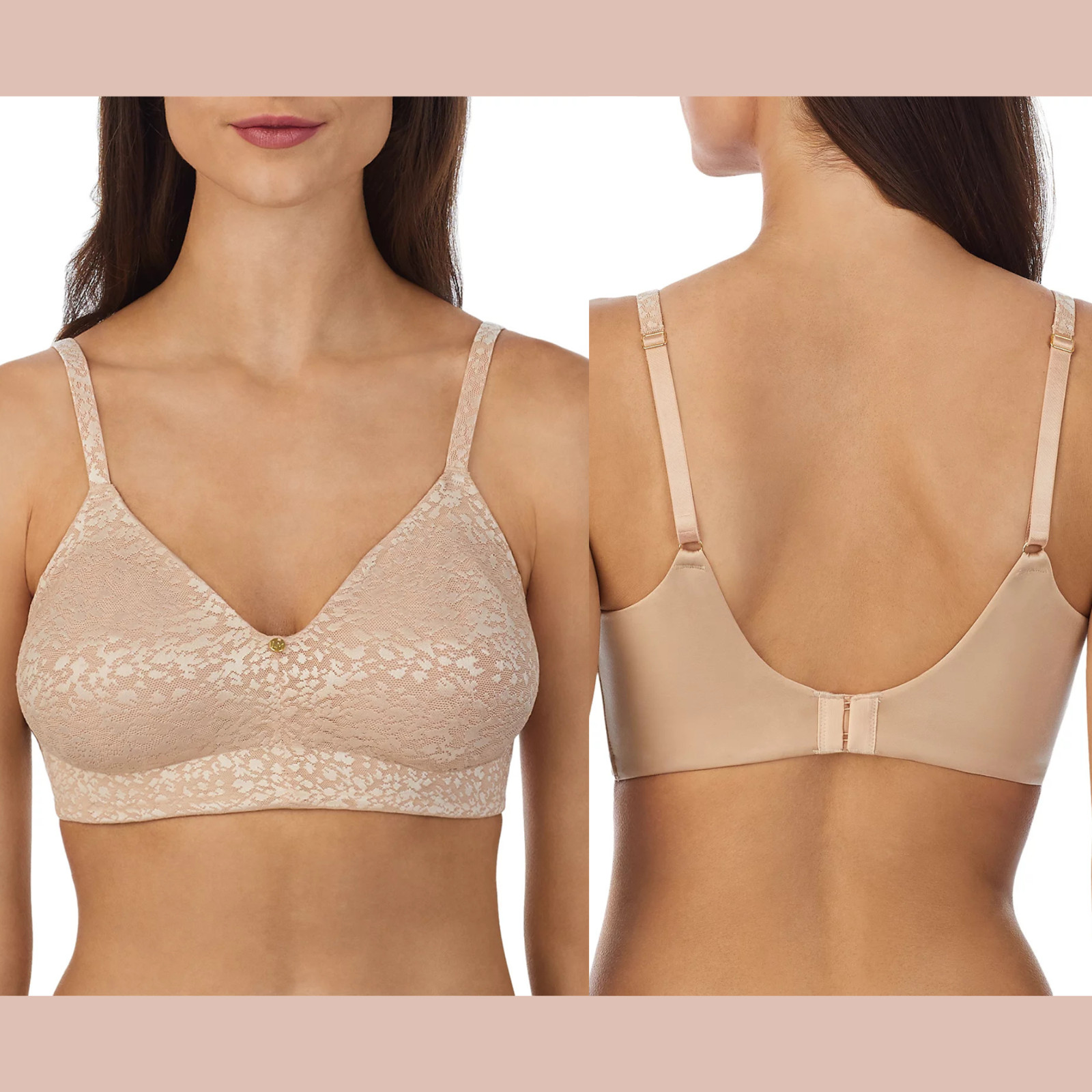 NWT $68 Le Mystere [ 32DD US ] Safari Wireless Bra in Nude #U1579
