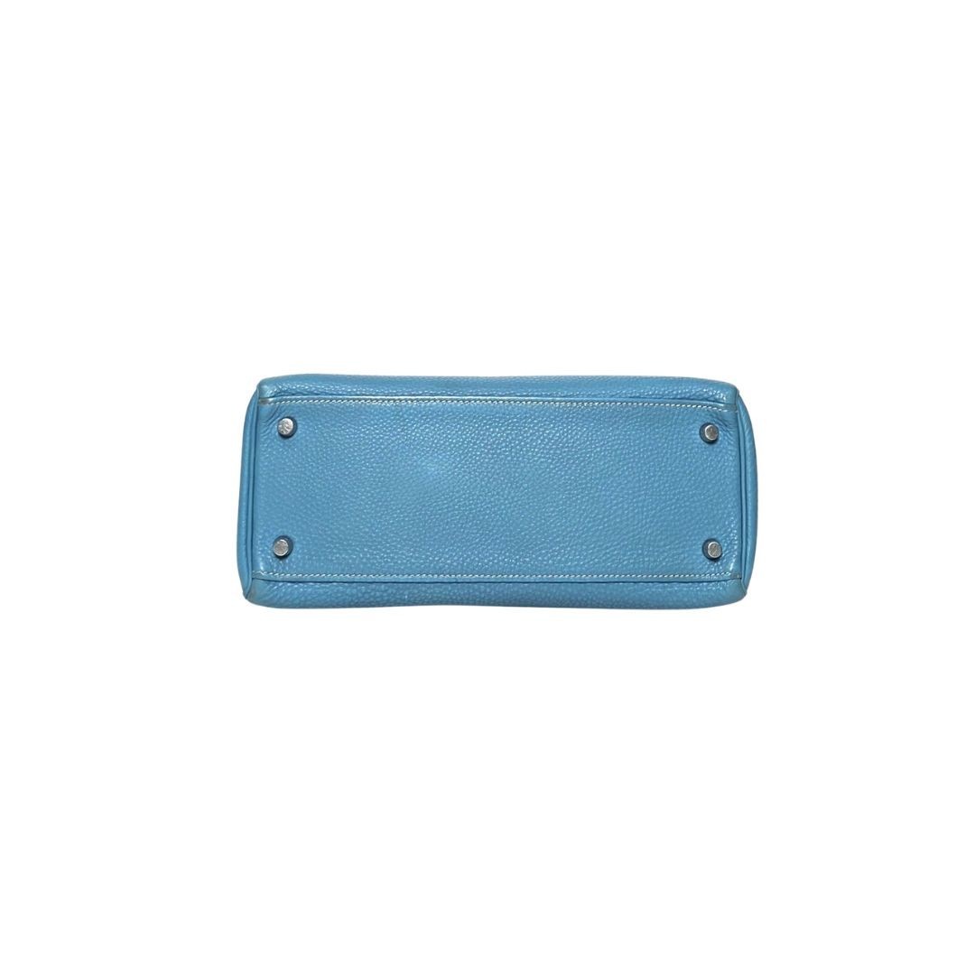 Hermes Kelly 28 Blue Jeans Togo Leather Bag Stamp Square K (2007)