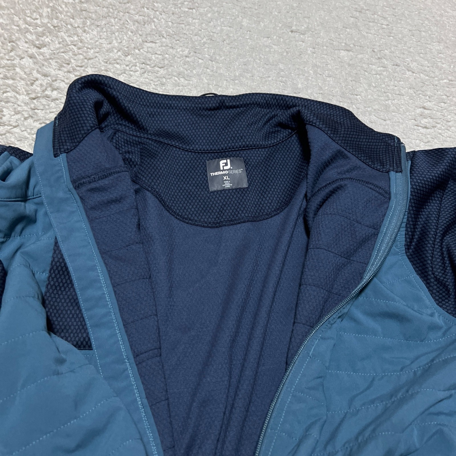 Footjoy Jacket Mens Extra Large Blue Thermo Series Hybrid Quilted Full Zip Golf