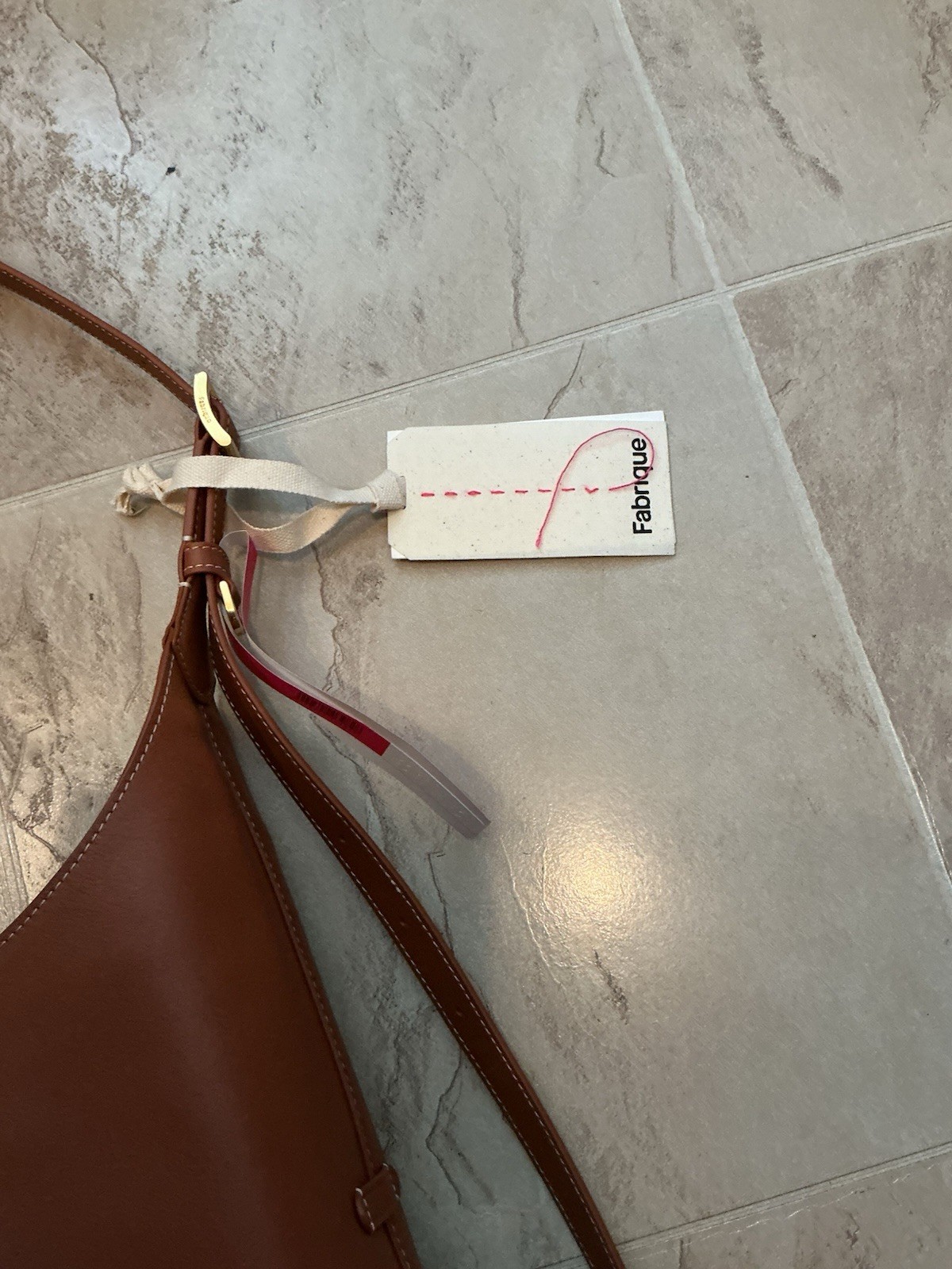 Nwt $488 Fabrique Brown Nappa Leather Duomo Double Buckle Strap Medium Hobo Bag