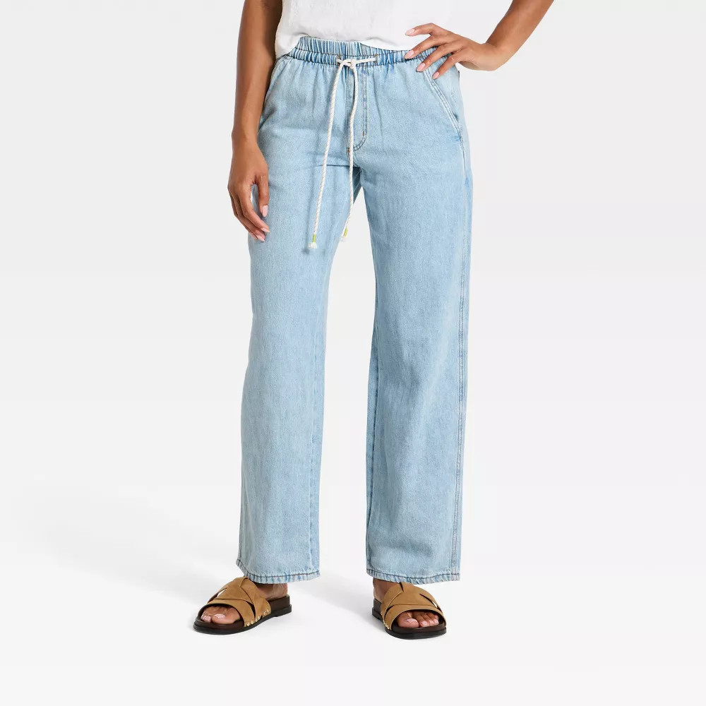Women Mid-Rise Straight Leg Relaxed Fit Beach Pants – Universal