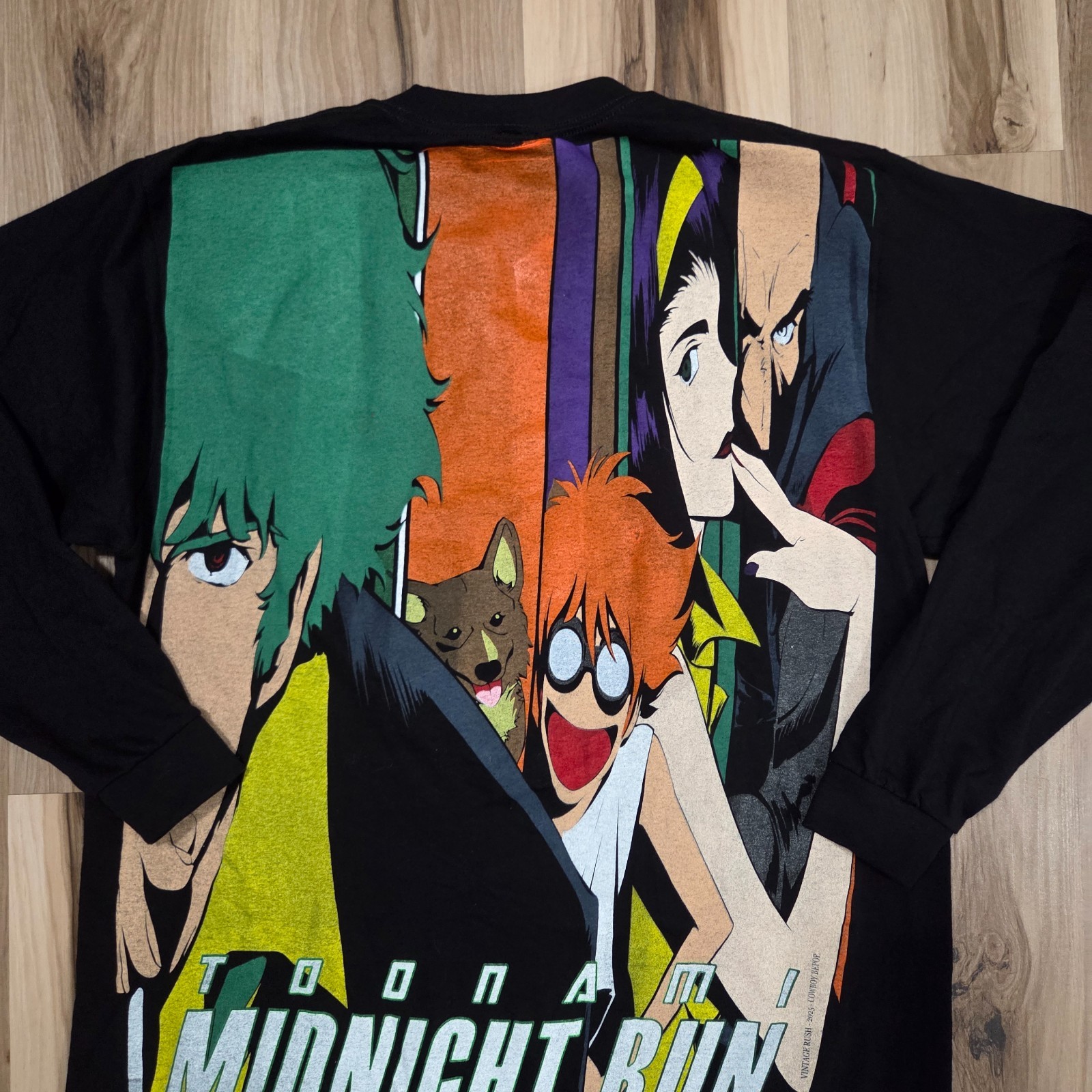 Cowboy Bebop T Shirt Size L Black Bootleg Vintage Rush Anime Adult Swim
