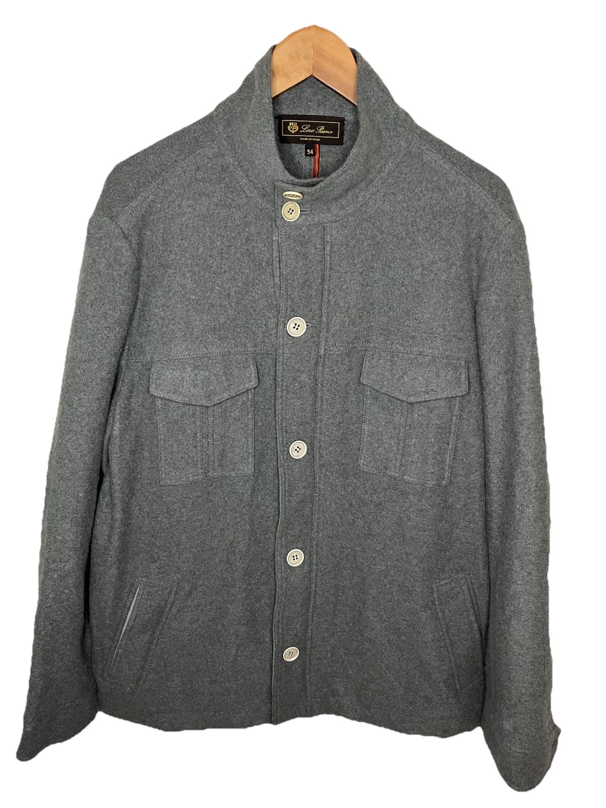 Loro Piana 100% Cashmere Field Jacket Coat Mens 54 (XL) Gray Suede Goatskin