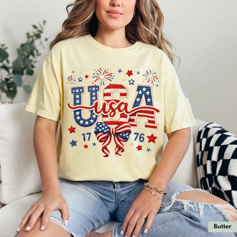 Comfort Colors USA Shirt for Independence Day TShirt for 4th of July – No Embro