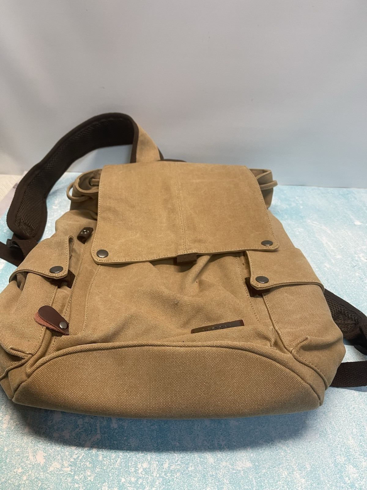 MO&Y Vintage Canvas Backpack Fits 16 Inch Laptop Backpack Daypack Khaki