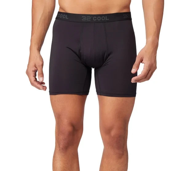 6 Pack – 32 Degrees Cool Men’s Comfort Mesh Boxer Brief Black S, M, L, XL, XXL