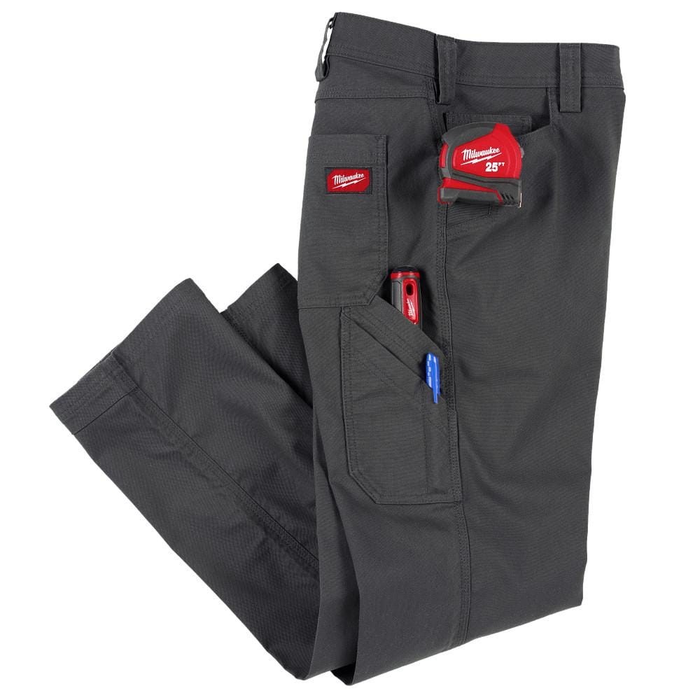 Milwaukee Men’s 36 in. x 30 in. Gray Cotton/Polyester Work Pants with 7 Pockets