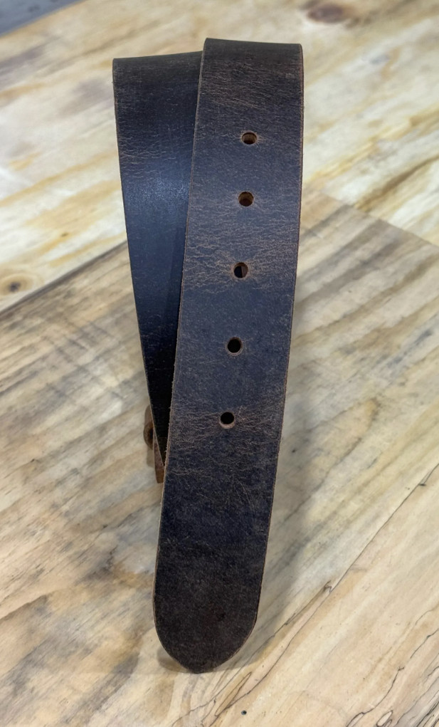 Mens Full Grain Leather Belt, 1.5 Inches Wide, Crazy Horse Finish, Made in USA