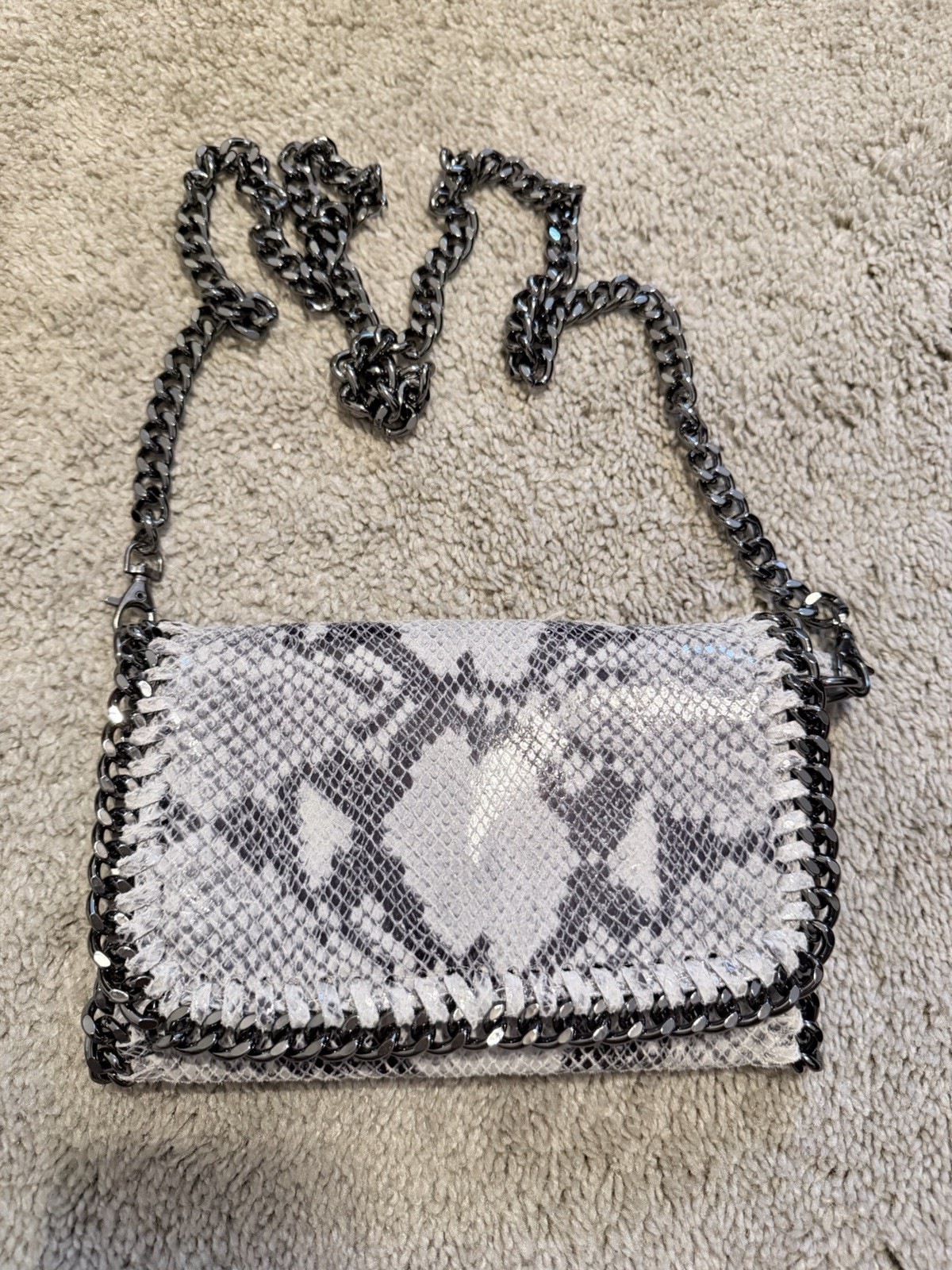 Italian crossbody snakeskin with strap
