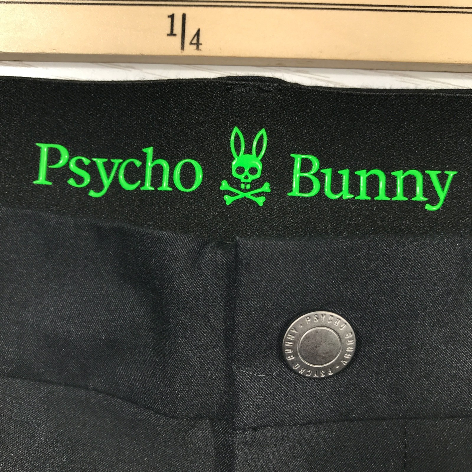 Psycho Bunny Gable Sport Pants 36 Black Cotton Blend Chino Preppy Athleisure New