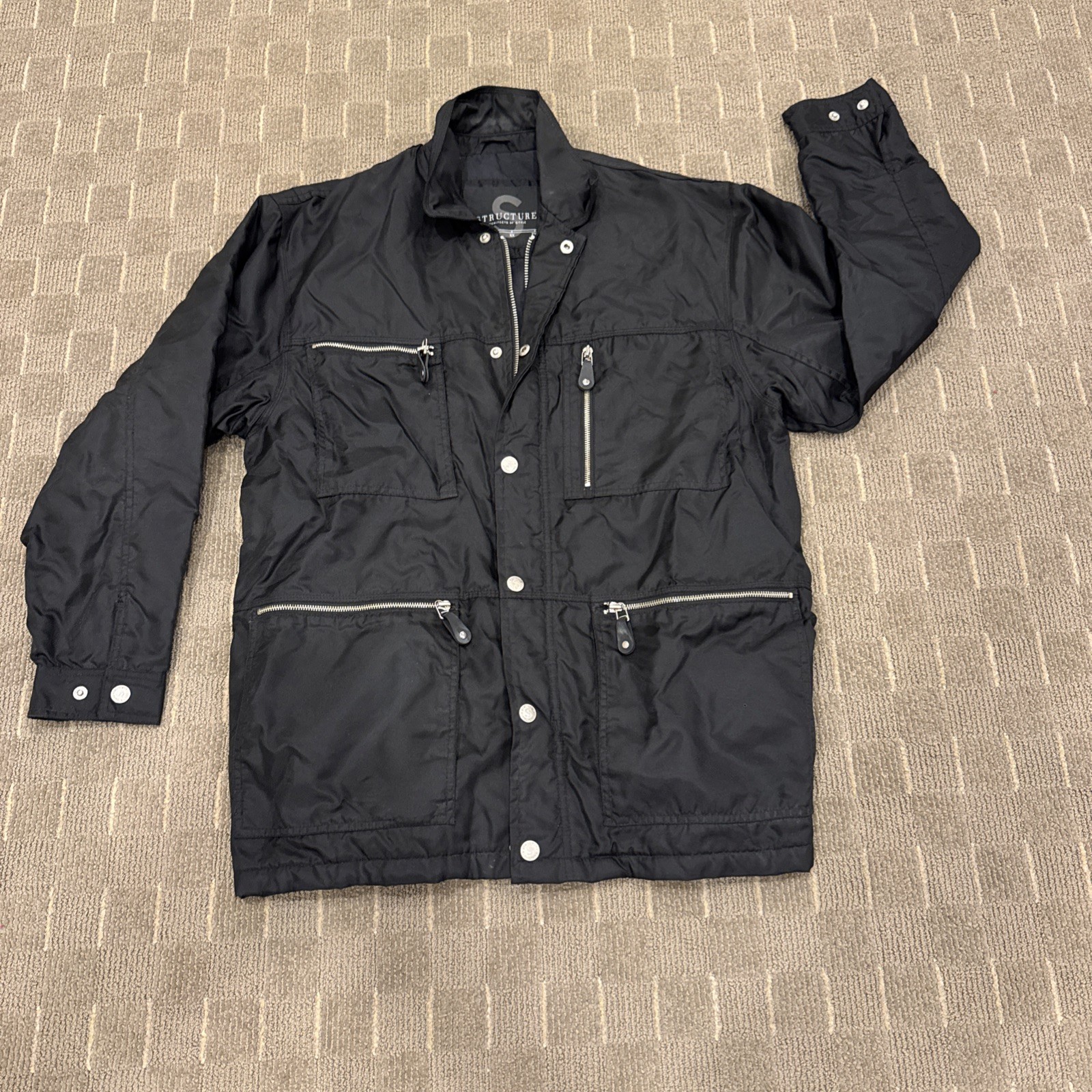 Vintage 90s Structure Sport Parka Jacket Full Zip Mens Small