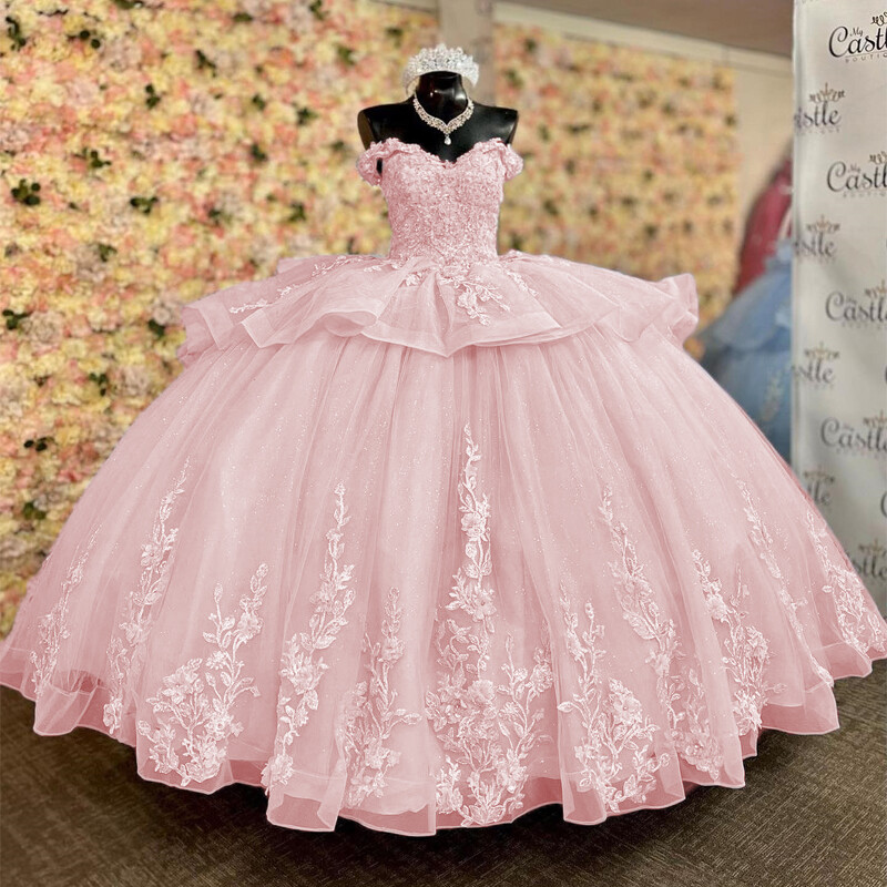 Quinceanera Off-Shoulder Dress Sweet 15 16 Birthday Party Prom Dress-