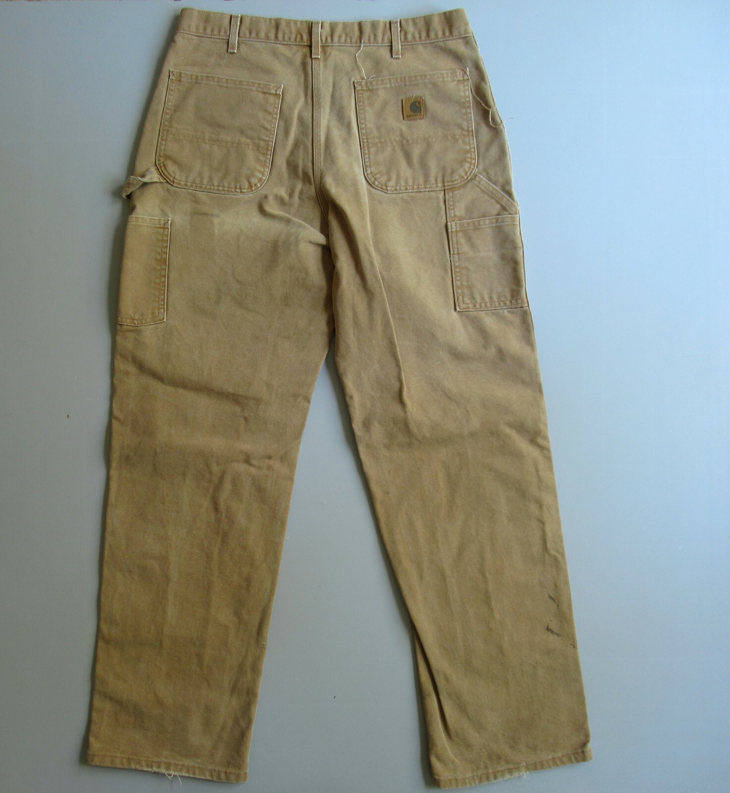 Vtg Carhartt Carpenter Work Pants Distressed Stained Tag 35×34 Measure 34 x 33.5