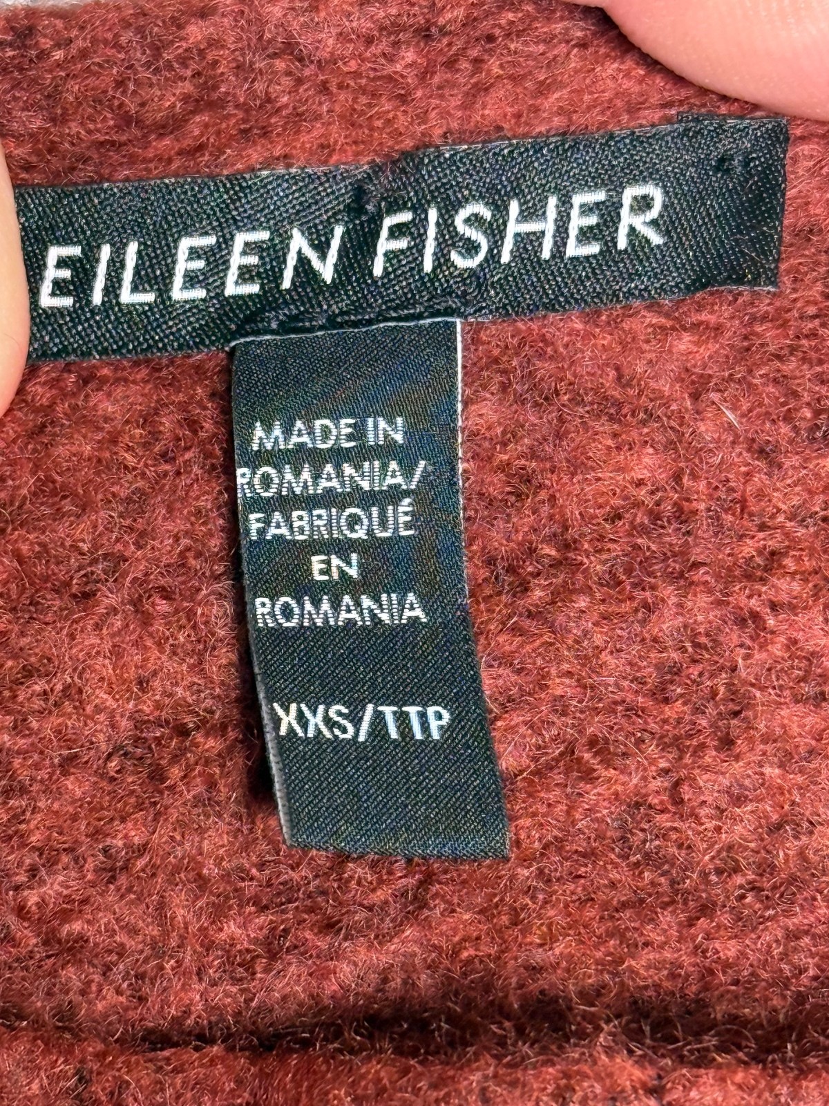 Eileen Fisher Cashmere Silk Bliss Sweater XXS Rust Red