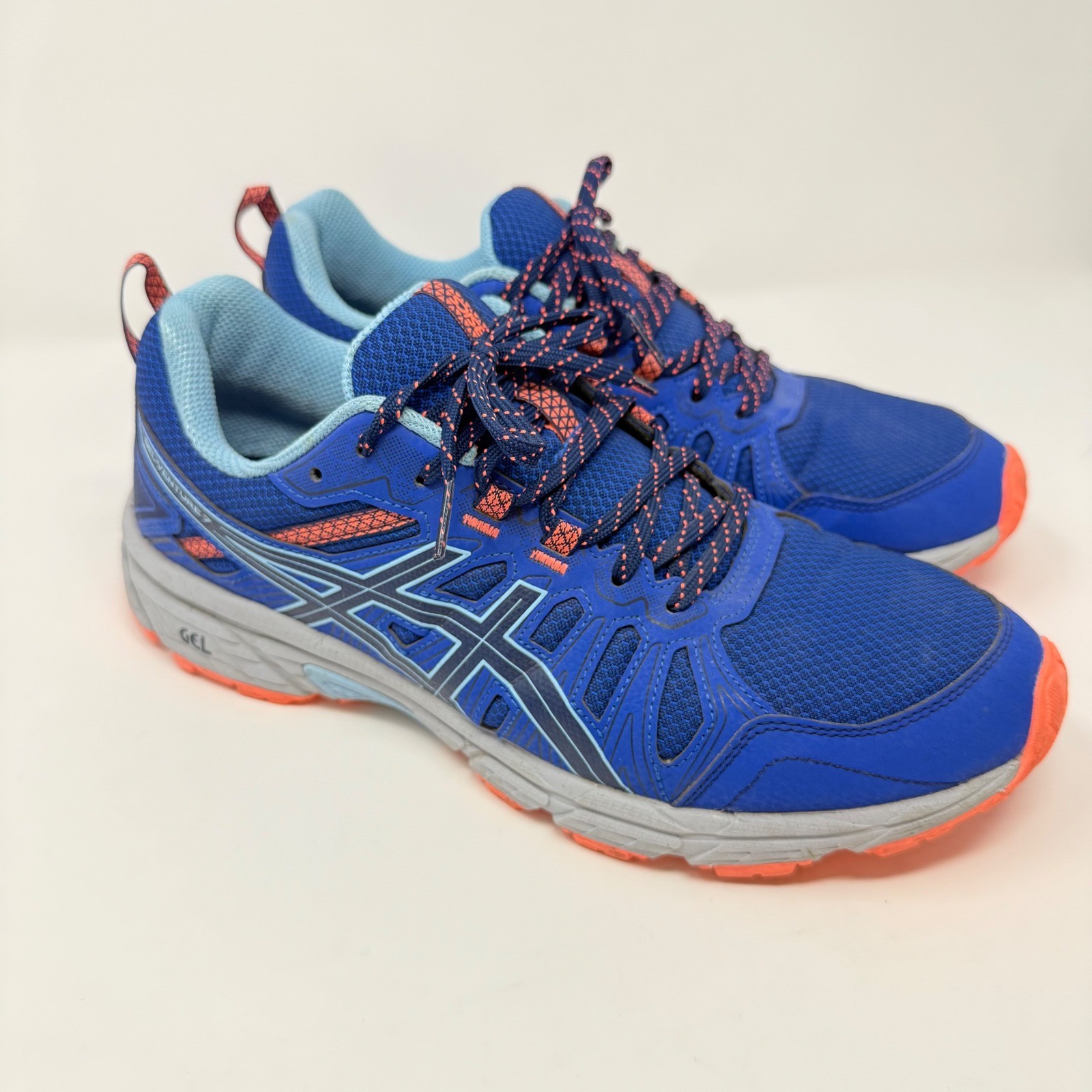 ASICS Gel-Venture 7 Mens Size 11 Trail Running Shoes Blue Orange