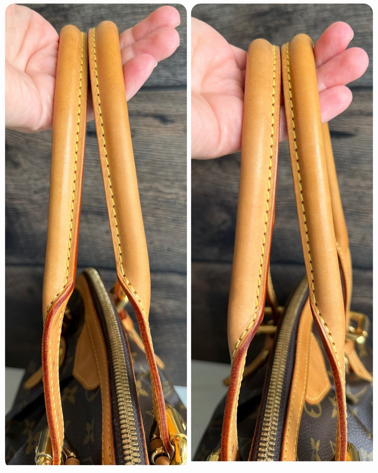 Authentic Louis Vuitton Tivoli GM Monogram Leather & Canvas Handbag Purse Tote