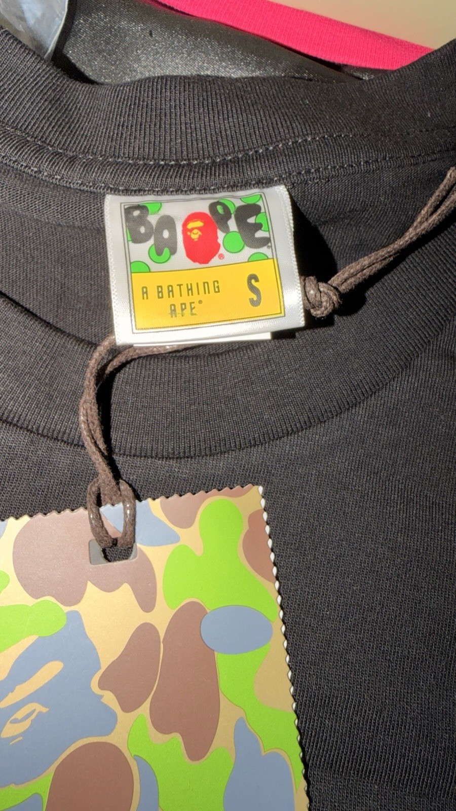A Bathing Ape BAPE Men’s Black Ape Head Logo Graphic Crew Neck Tee Size S