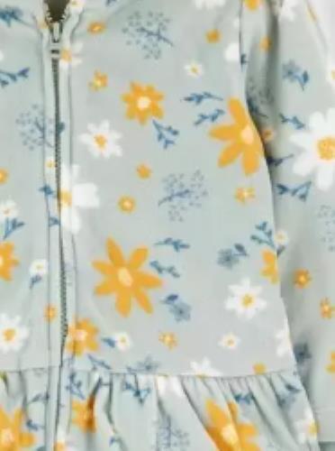 Carter’s Newborn Top and Bottom Girls Hooded Floral Fleece 3 Piece Set
