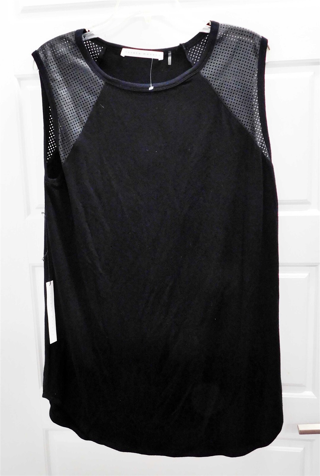 New Susana Monaco Black Sleeveless Blouse sz XL