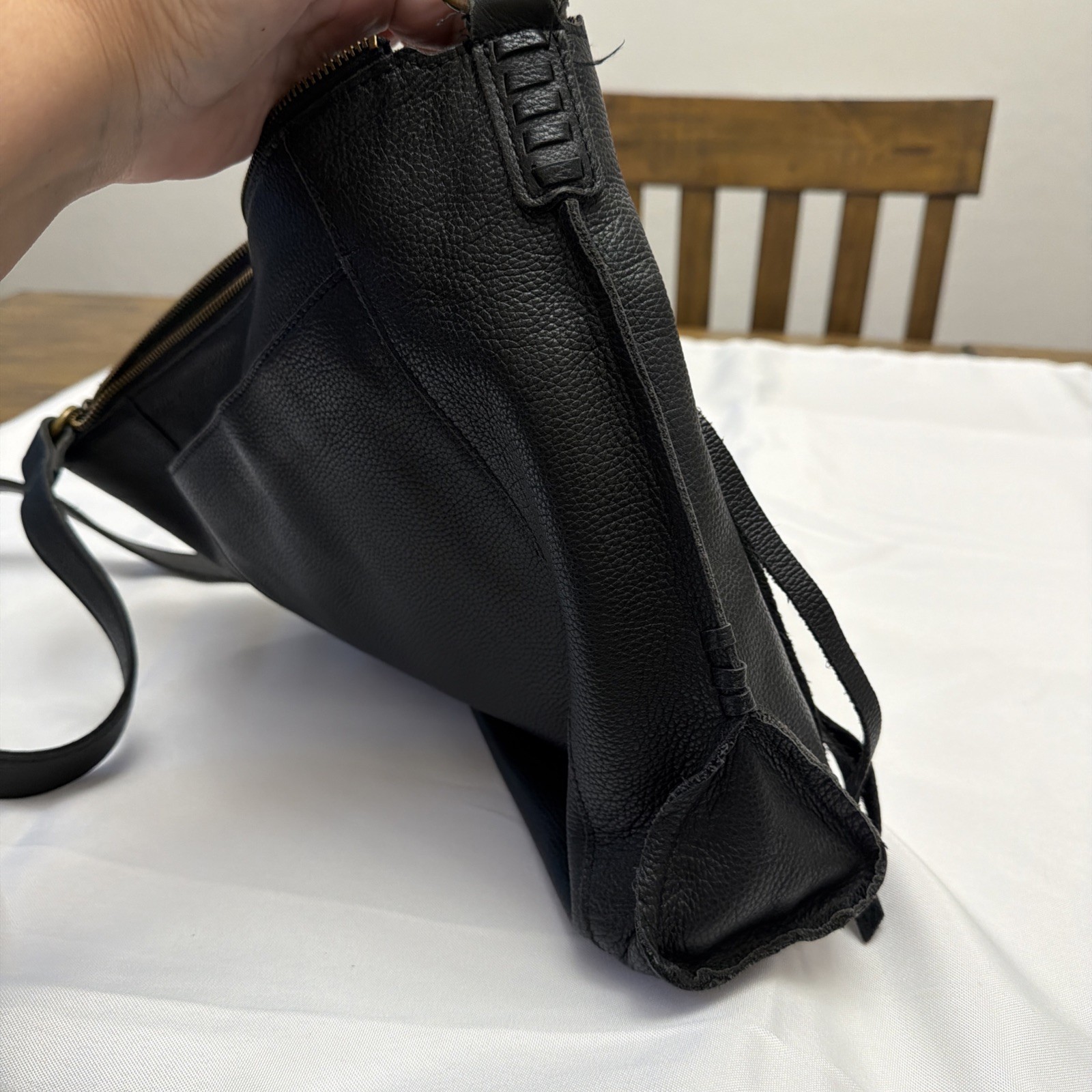 LUCKY BRAND SHANNON BLACK LEATHER CROSSBODY BAG