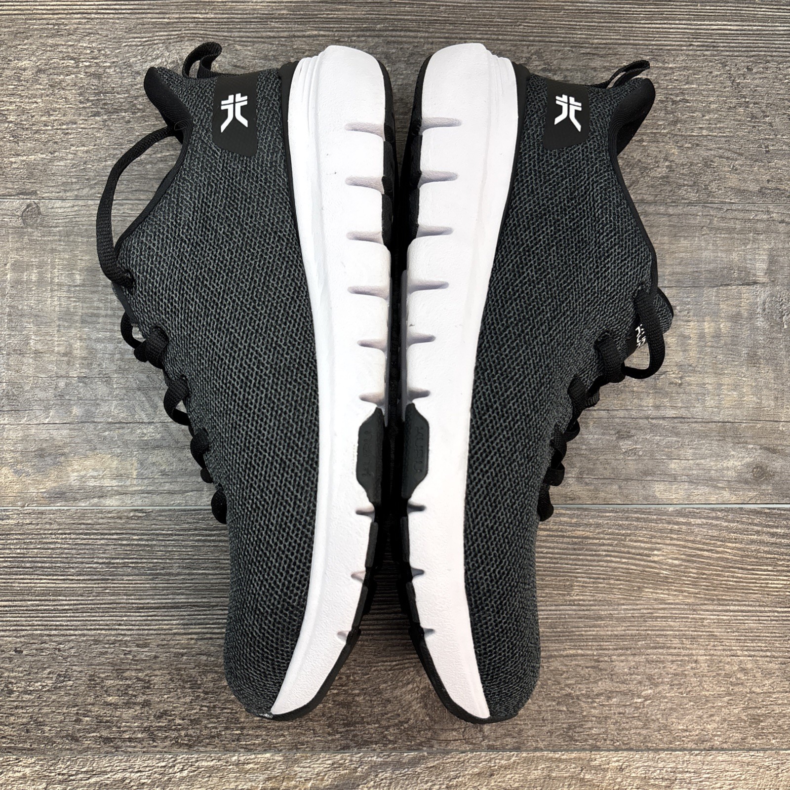 Kuru Flex Via Women’s 8 Wide Sneaker Jet Black White Mesh Lace Up Shoe Running