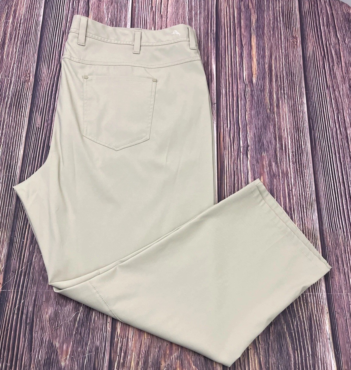 Tommy Bahama Tech Performance Beige Pants Mens Size 46×30 (Actual 47×28)