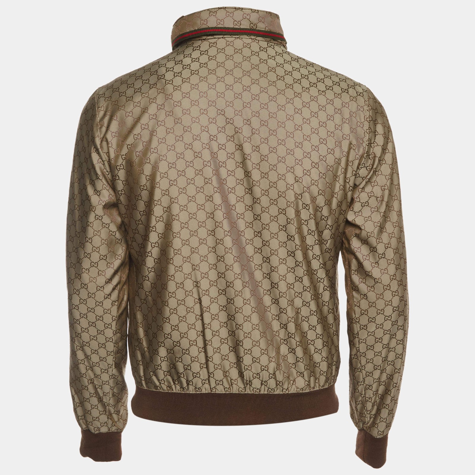 Gucci Beige GG Supreme Monogram Synthetic Windbreaker Jacket XS