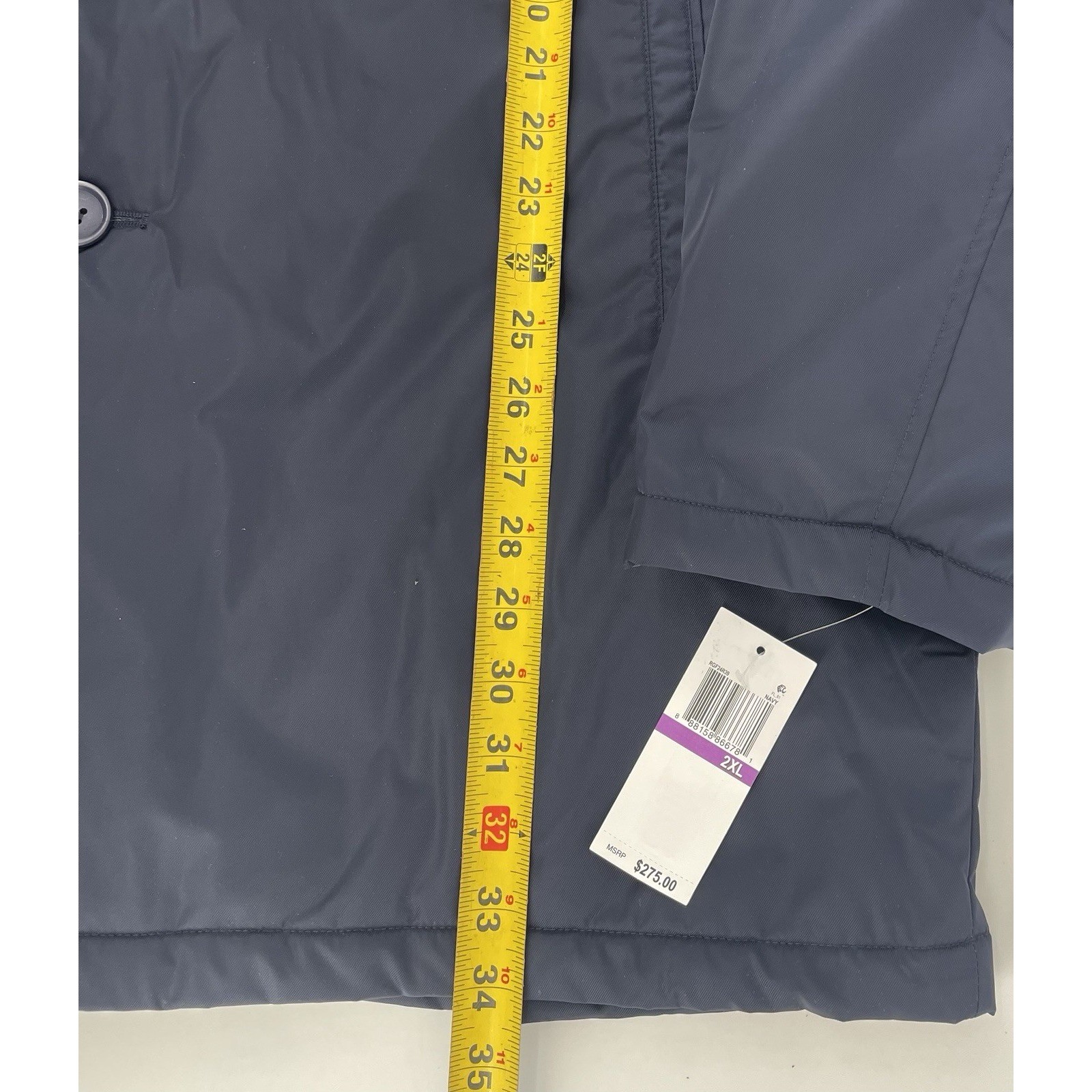 Robert Graham Car Coat Men 2XL Navy Blue Quilted Floral Lining Luxury NWT $275