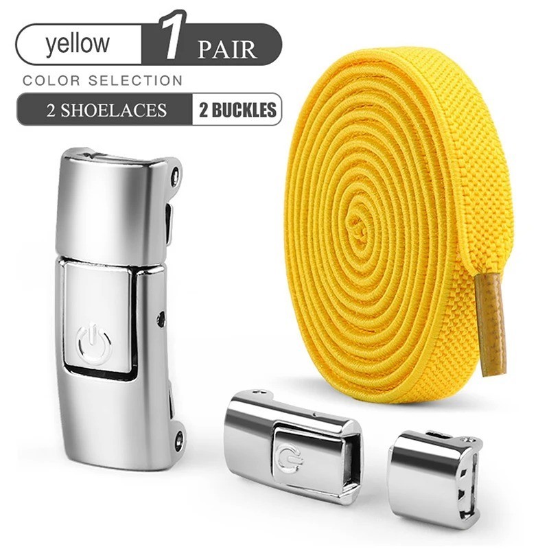 8mm Elastic No Tie Shoelaces Press Lock Flat Laces Kids Adults Sneakers