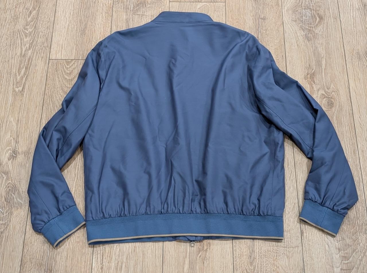 $1950 Mens Brett Johnson Wool Blend Varsity Jacket Navy 56 US 46