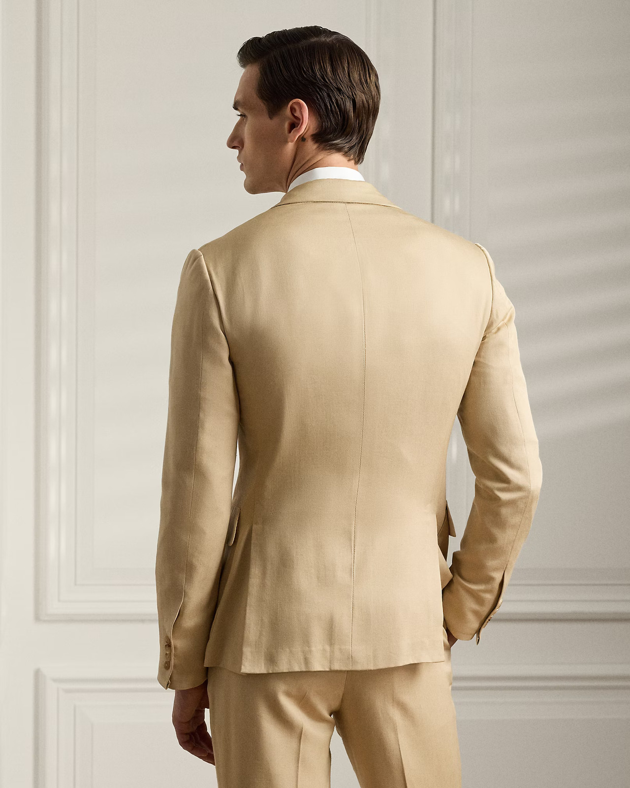 Ralph Lauren Purple Label Gregory Mulberry Silk Blend Tan Suit 52 IT 42 UK £3950