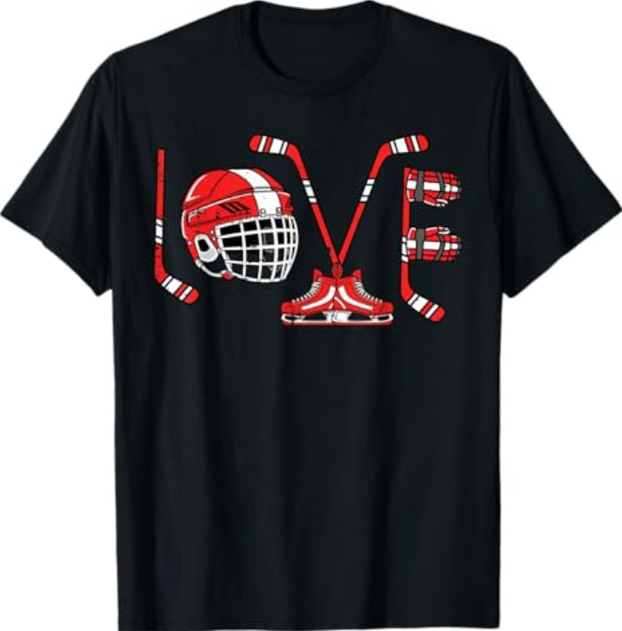 Valentines Day Love Ice Hockey Items T-Shirt