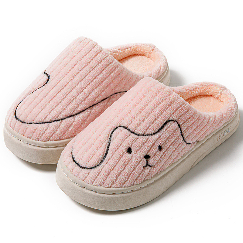 Cute Cat Plush Slippers Non Slip House Shoes Warm Indoor Bedroom Slippers