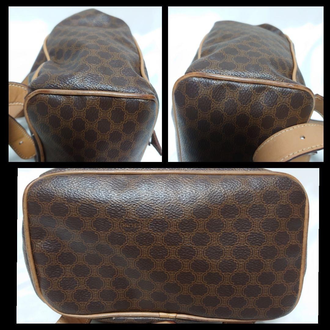 CELINE Macadam Pattern Mini Backpack Brown Leather Vintage Authentic