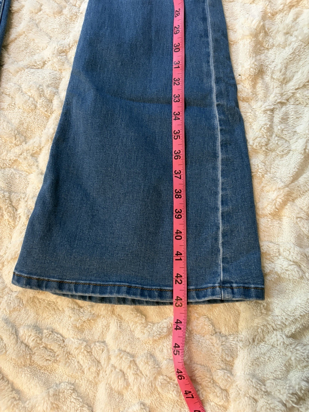 Free People Women’s Blue Denim Flared Jeans Solid 5-Pocket Regular Size 27