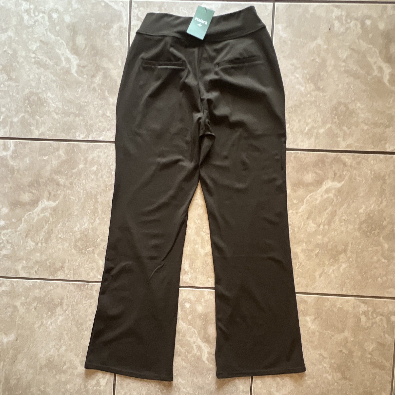 Halara Women’s Dark GreenFlared Pants M Reg Pull On Knit Stretch 30″ Inseam