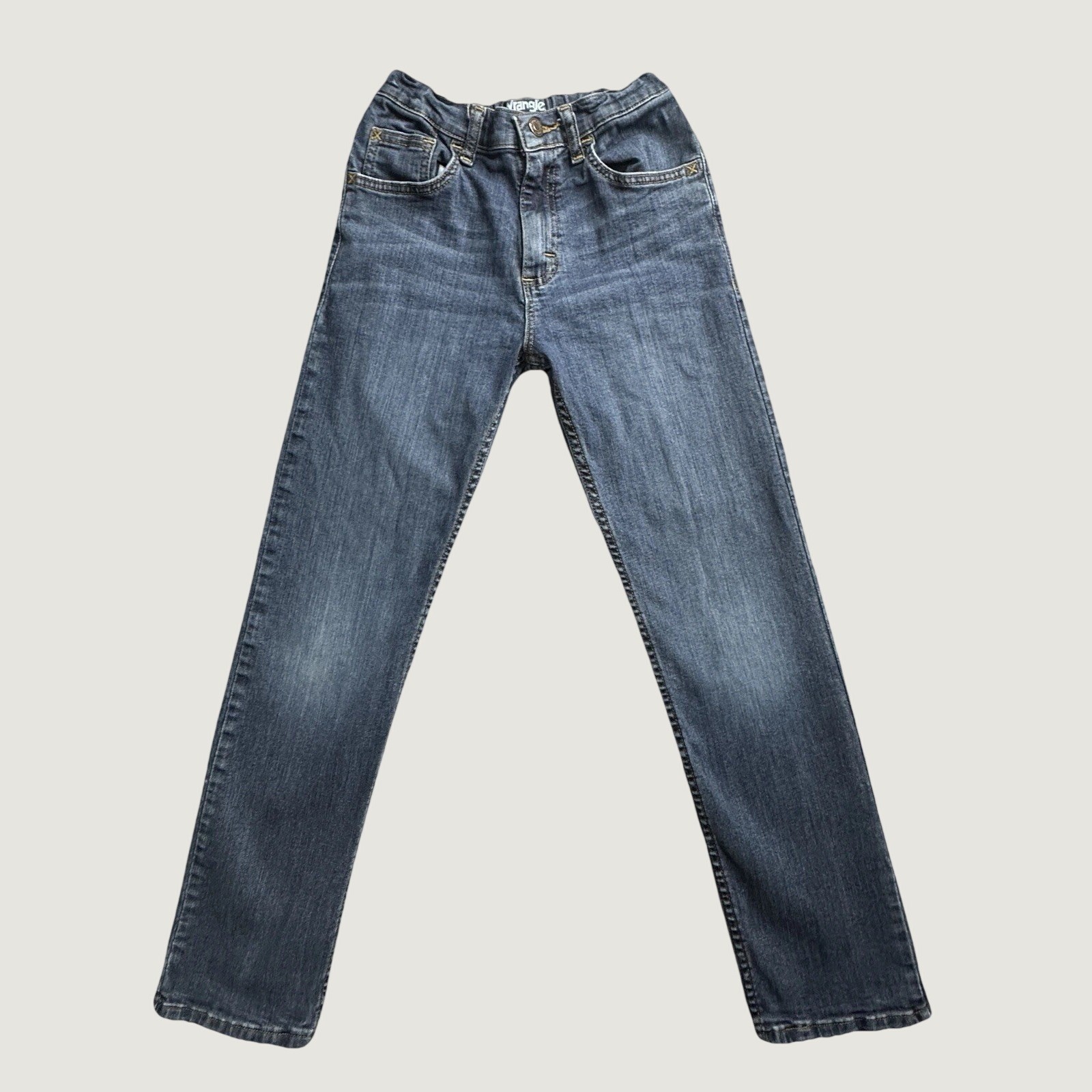 Wrangler Jeans Boys 14 Blue Classic Straight Slim Fit Adjustable Waist Denim