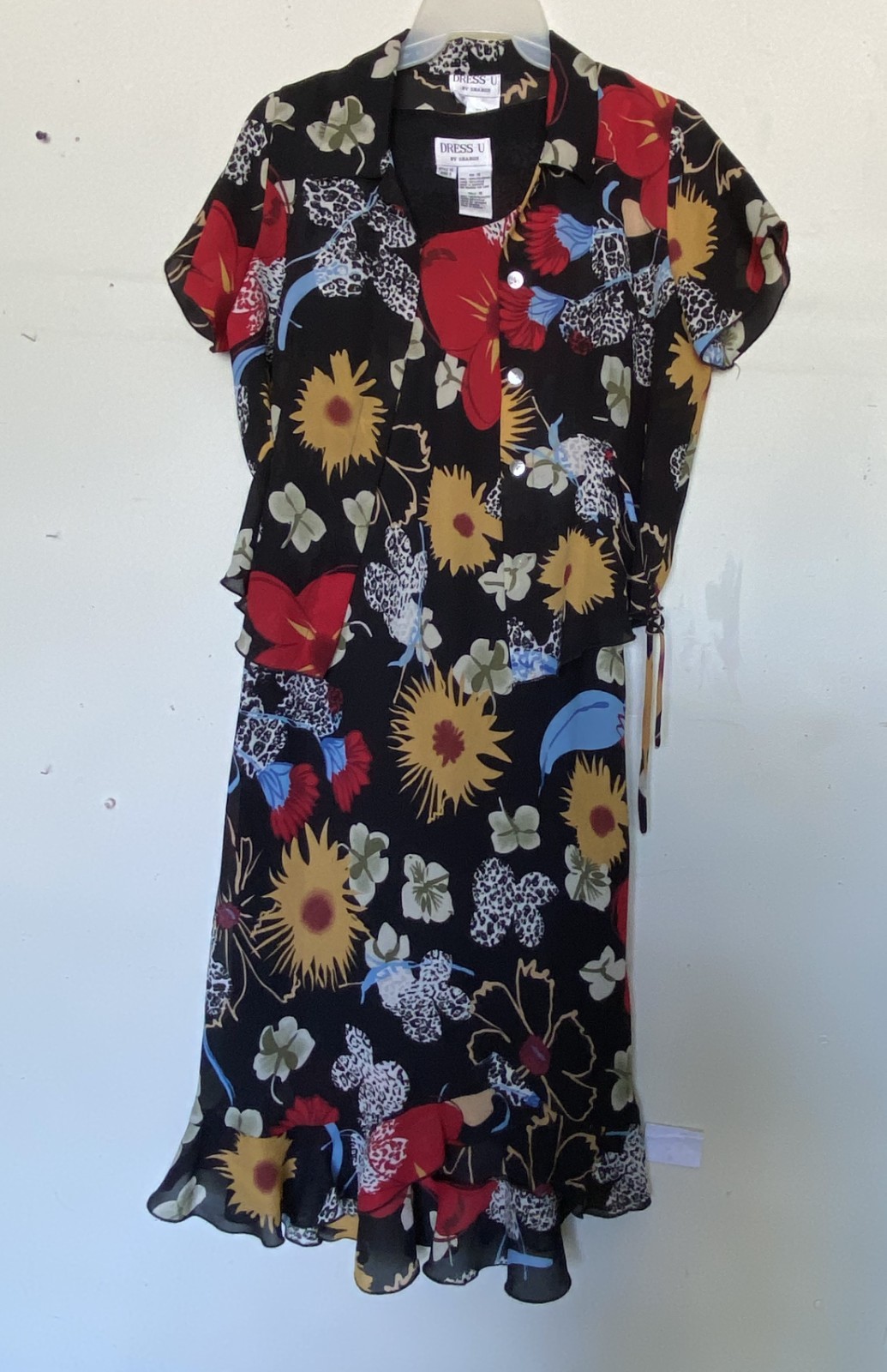 Y2K Vintage Dress‑U by Sharon 2‑pc. Beautiful Floral Chiffon Set – Size 8/10 –