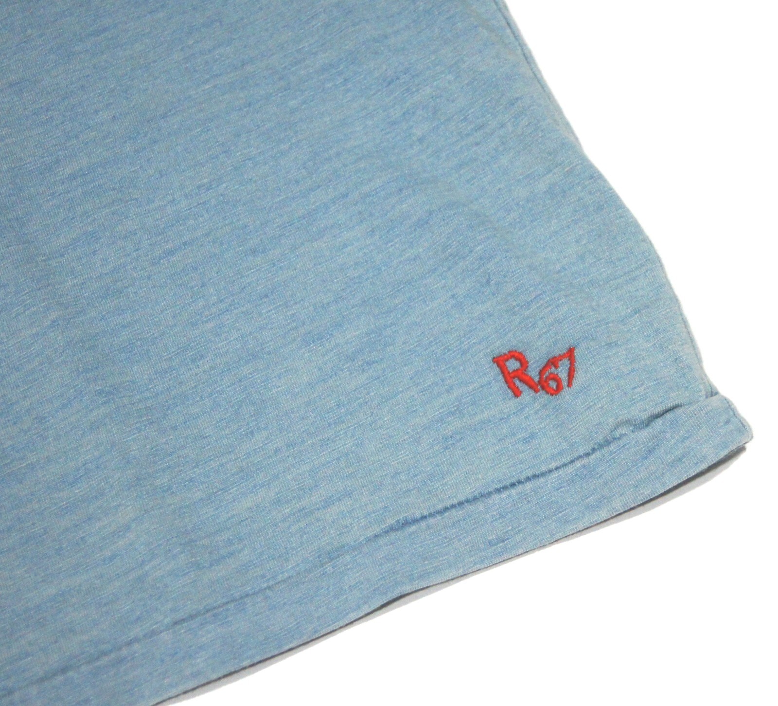 POLO RALPH LAUREN Men Classic Fit Light Indigo Blue US Flag Slub Cotton T-Shirt