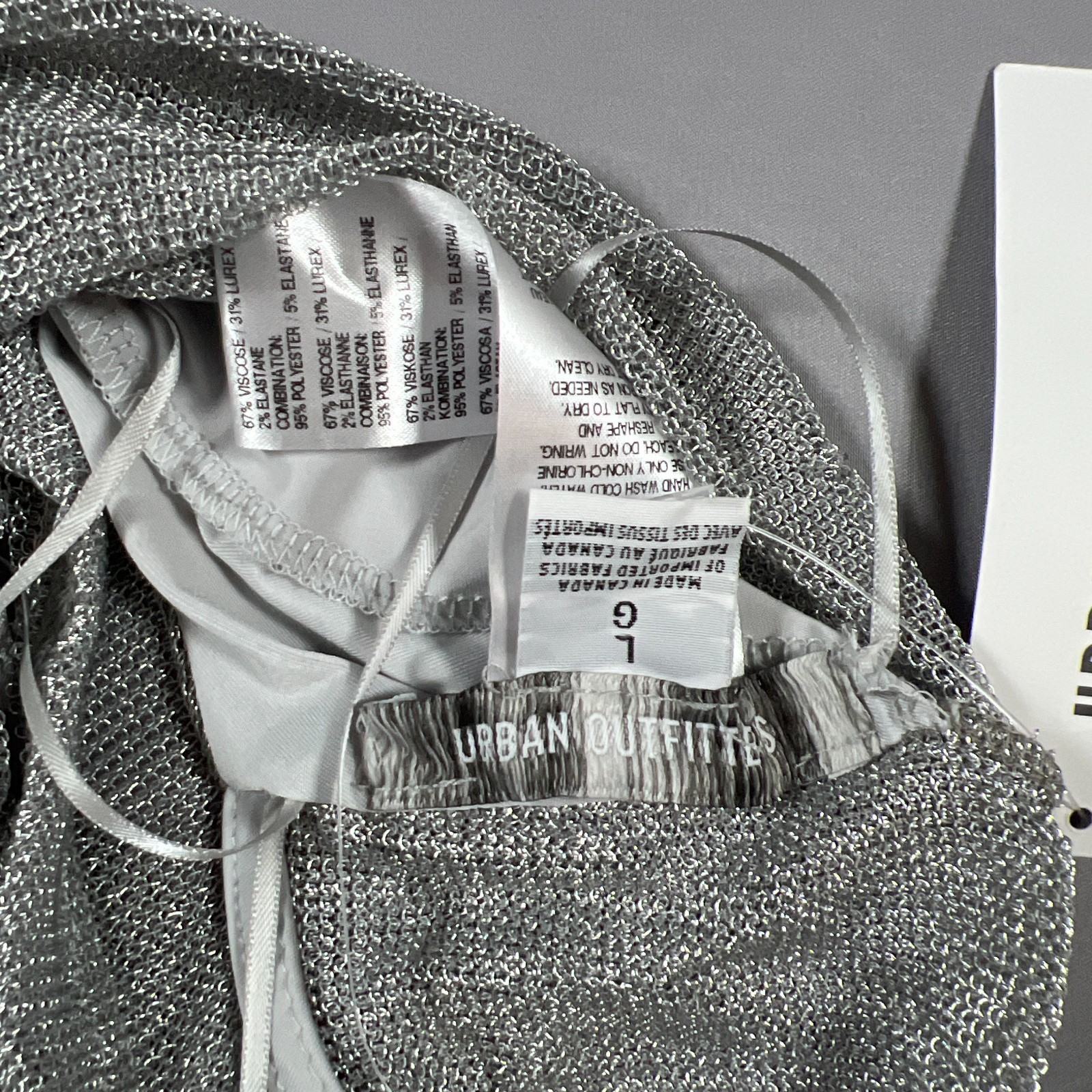Urban Outfitters Thea Chainmail Mesh Halter Top Womens Large Silver Cowl Neck