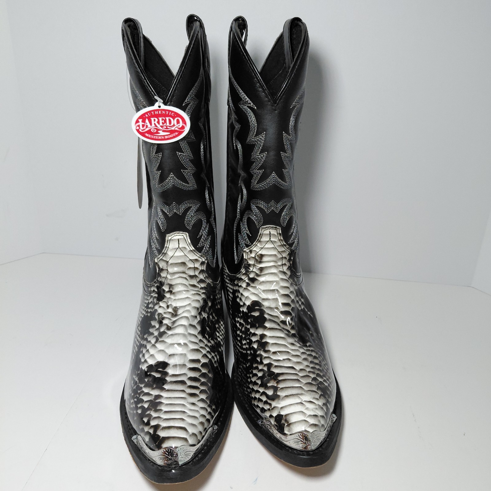 Laredo Snake Print Cowboy Boots-68067 Men’s Size 9 D- READ DESCRIPTION