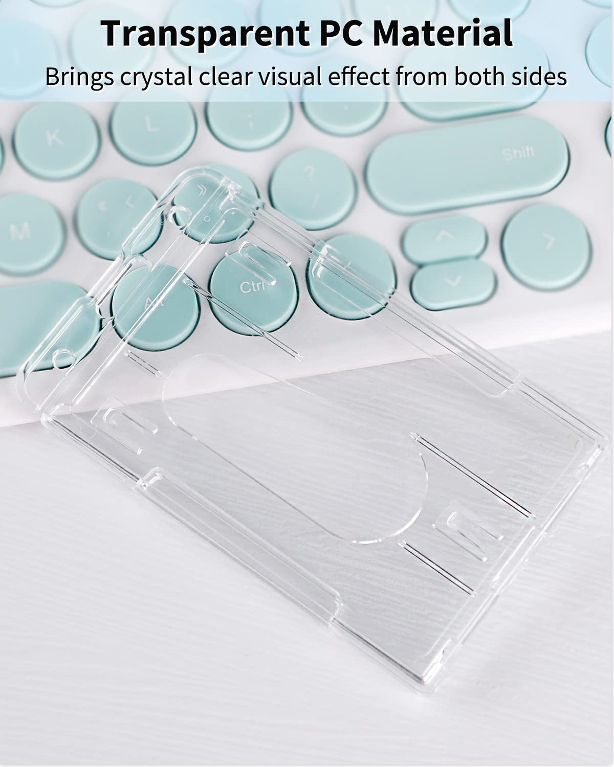 2 Pack Hard Plastic Badge Holders Heavy Duty Clear ID Credit Card Protector USA