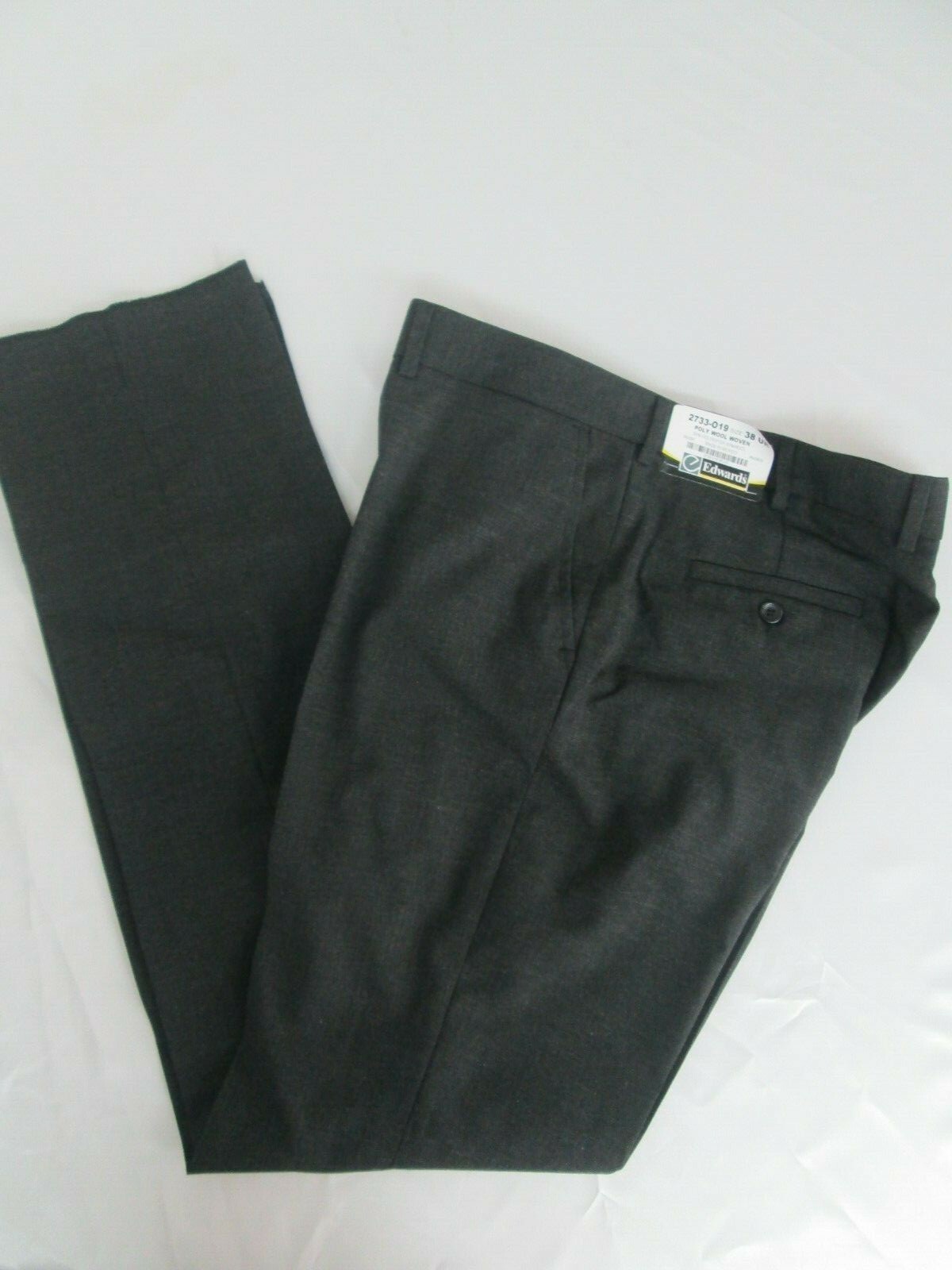 Men Pants dress Gray 28 30 32 34 36 38 40 50 unhem flat front wool NEW Edwards