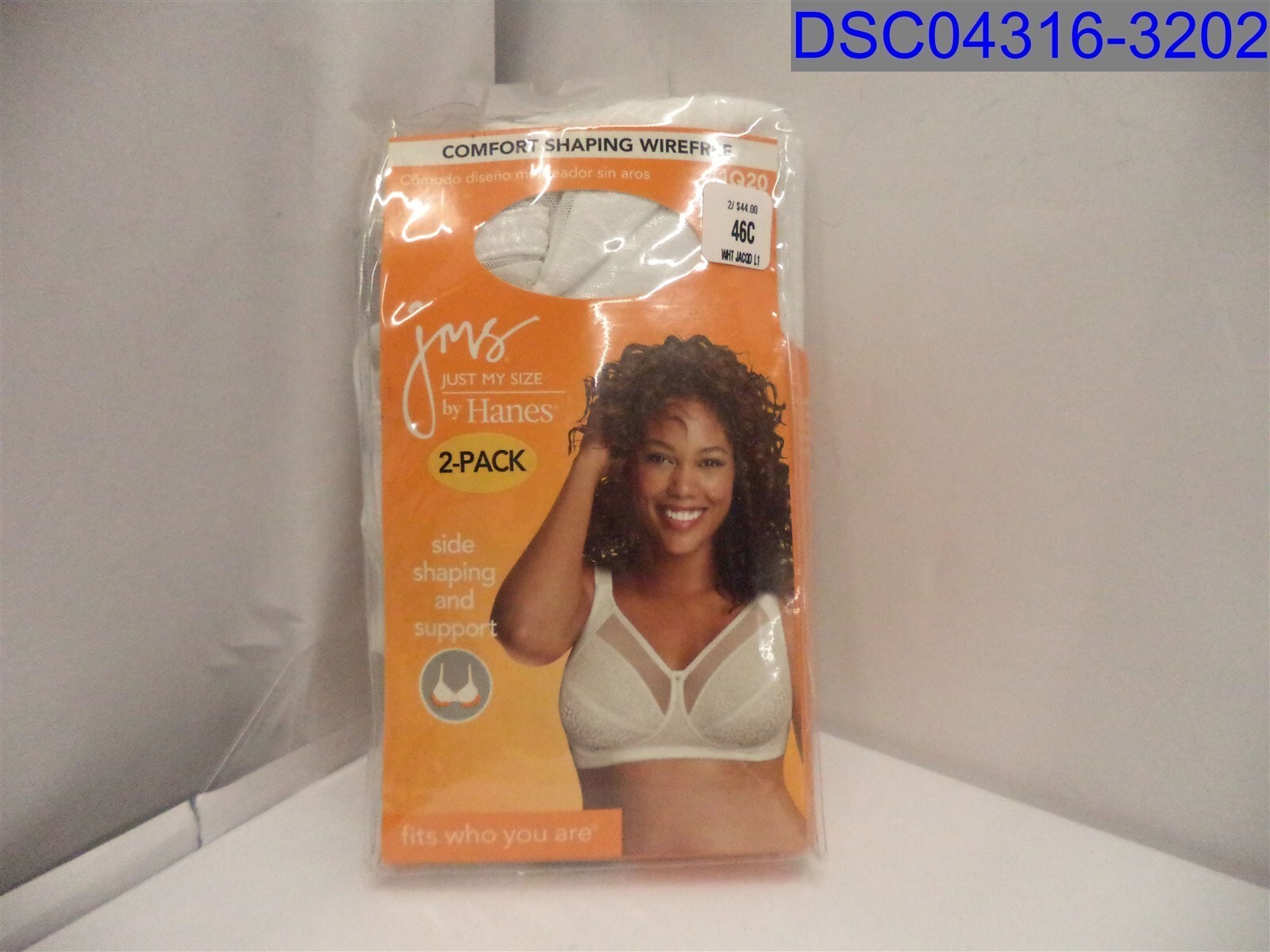 QT=2 (1 Pack of 2), Hanes, Women’s Nude Bra, Size=46C, MJP1Q2
