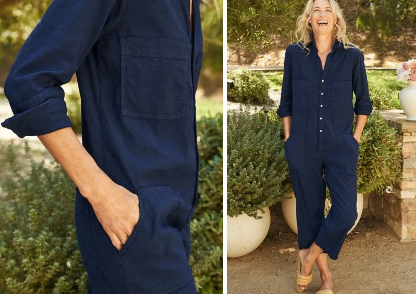 NWT Frank & Eileen $488 Northern Ireland Italian Performance Linen Jumpsuit; M