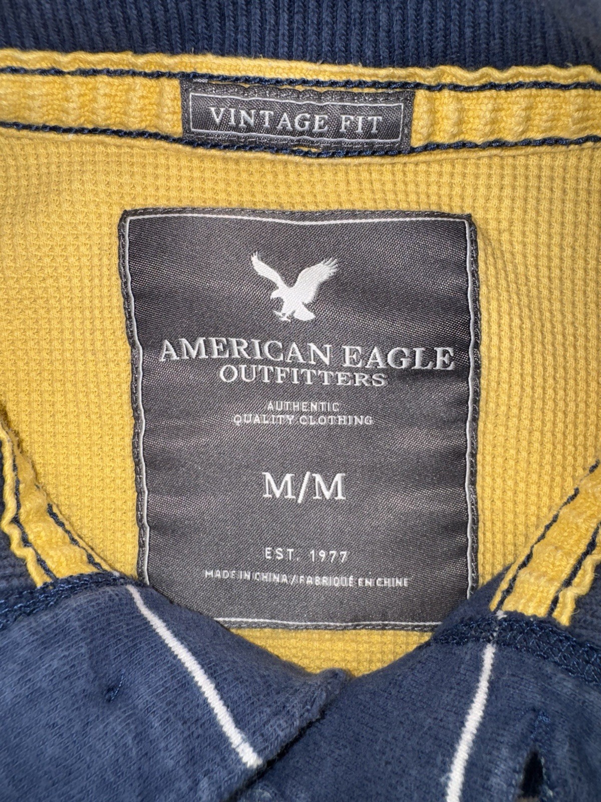 American Eagle Vintage Fit Pullover Sweatshirt Men’s Size M Blue Striped AE77