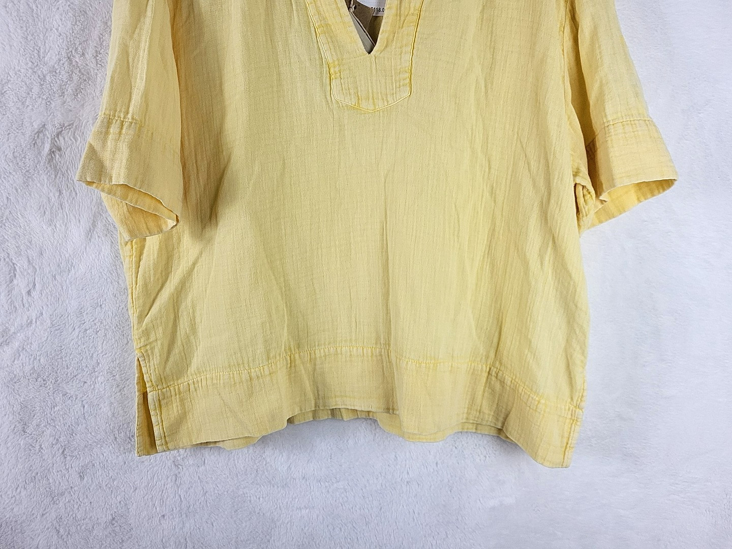 Faherty Dream Cotton Gauze Wren Top Sahara Sun Yellow Size Medium