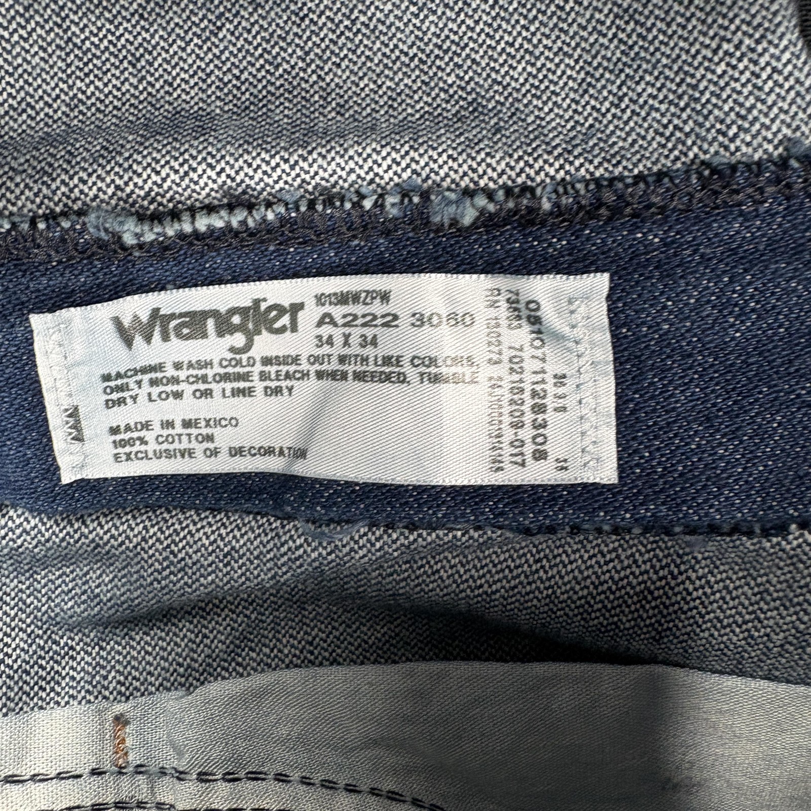 Wrangler Cowboy Cut Jeans Mens 34×34 Blue Dark Wash Regular Straight Denim 13MWZ